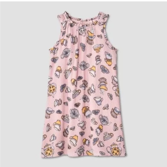 NWT Victoria Beckham Target Girls Tea Party Dress Blush Pink Printed - Picture 3 of 8